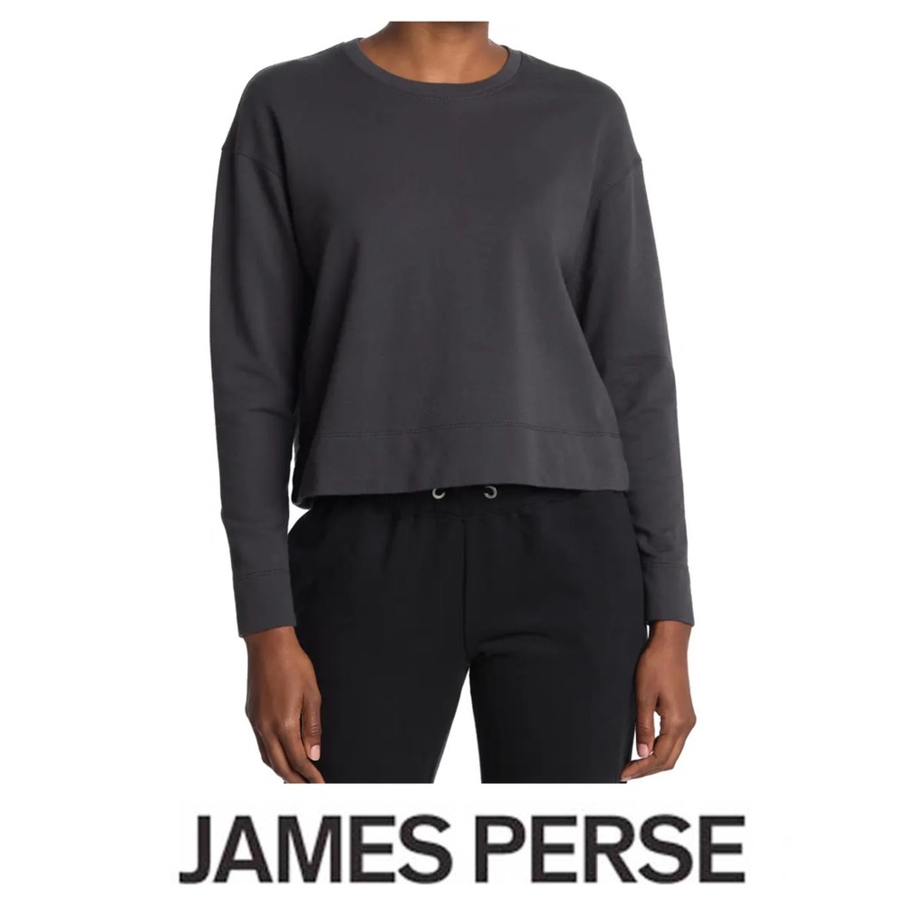 NWOT James Perse Relaxed Cropped Crew Neck Sweatshirt